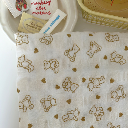 【即納】heart bear garze / くま / コットン［CO050］