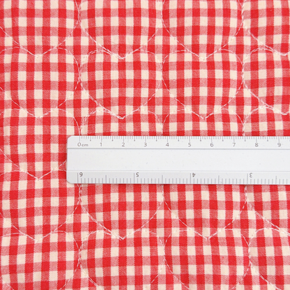 【即納 】red gingham heart quilting / チェック / ギンガム / キルティング［QU048］