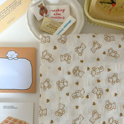 【即納】heart bear garze / くま / コットン［CO050］