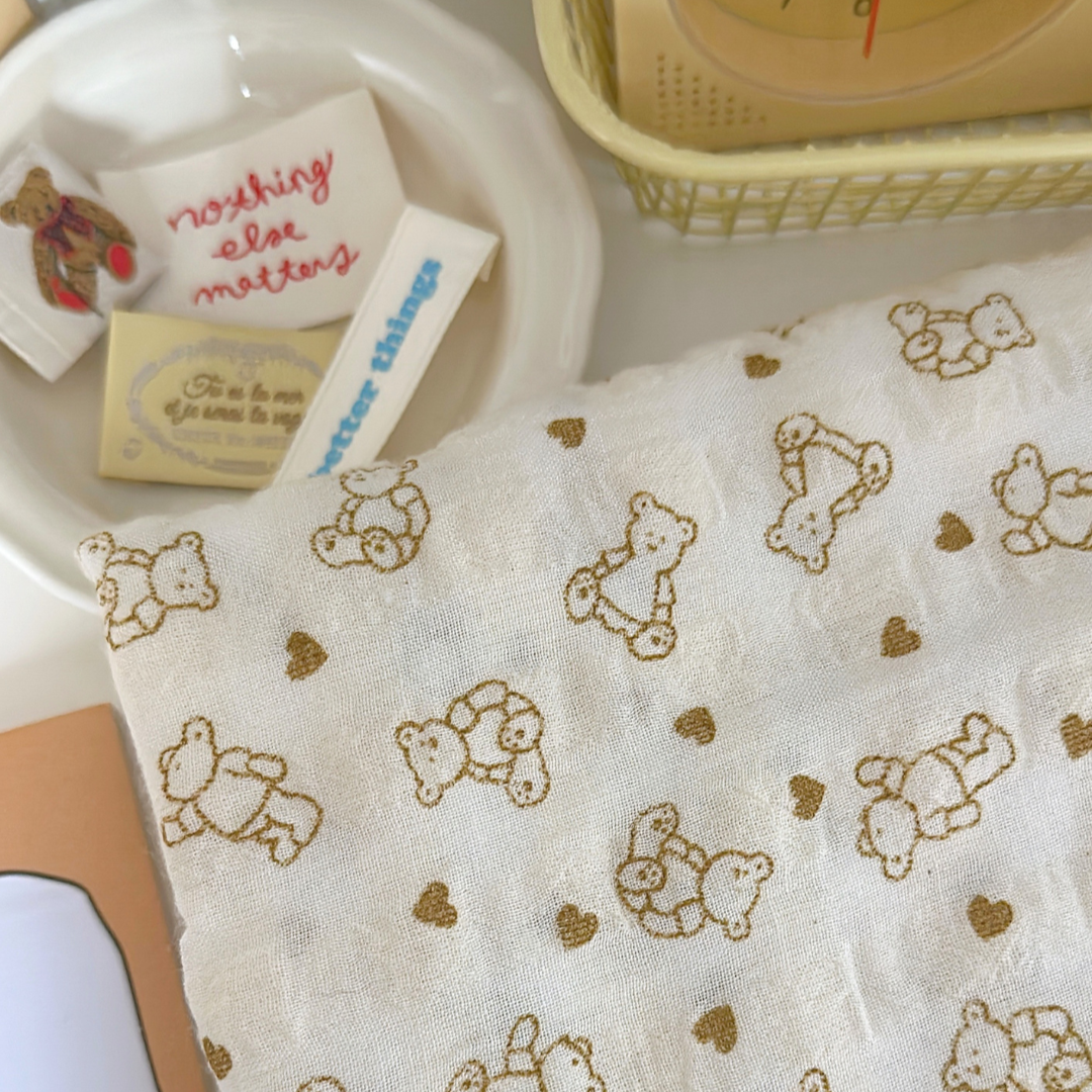 【即納】heart bear garze / くま / コットン［CO050］