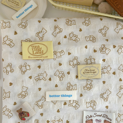 【即納】heart bear garze / くま / コットン［CO050］