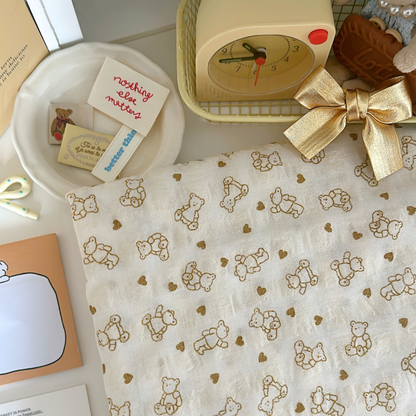 【即納】heart bear garze / くま / コットン［CO050］