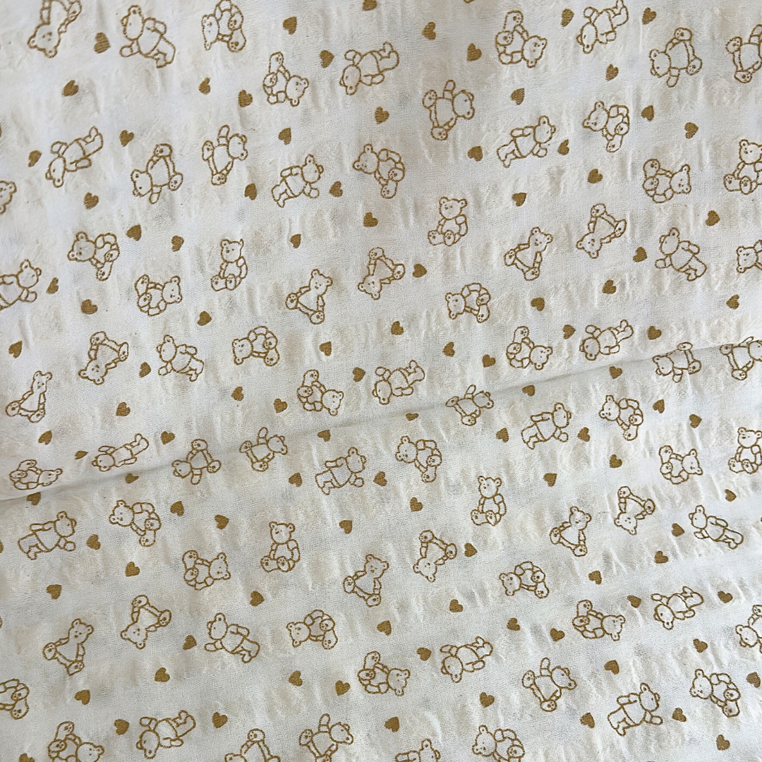 【即納】heart bear garze / くま / コットン［CO050］
