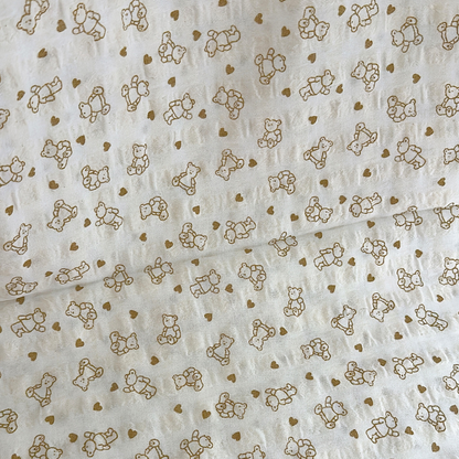 【即納】heart bear garze / くま / コットン［CO050］