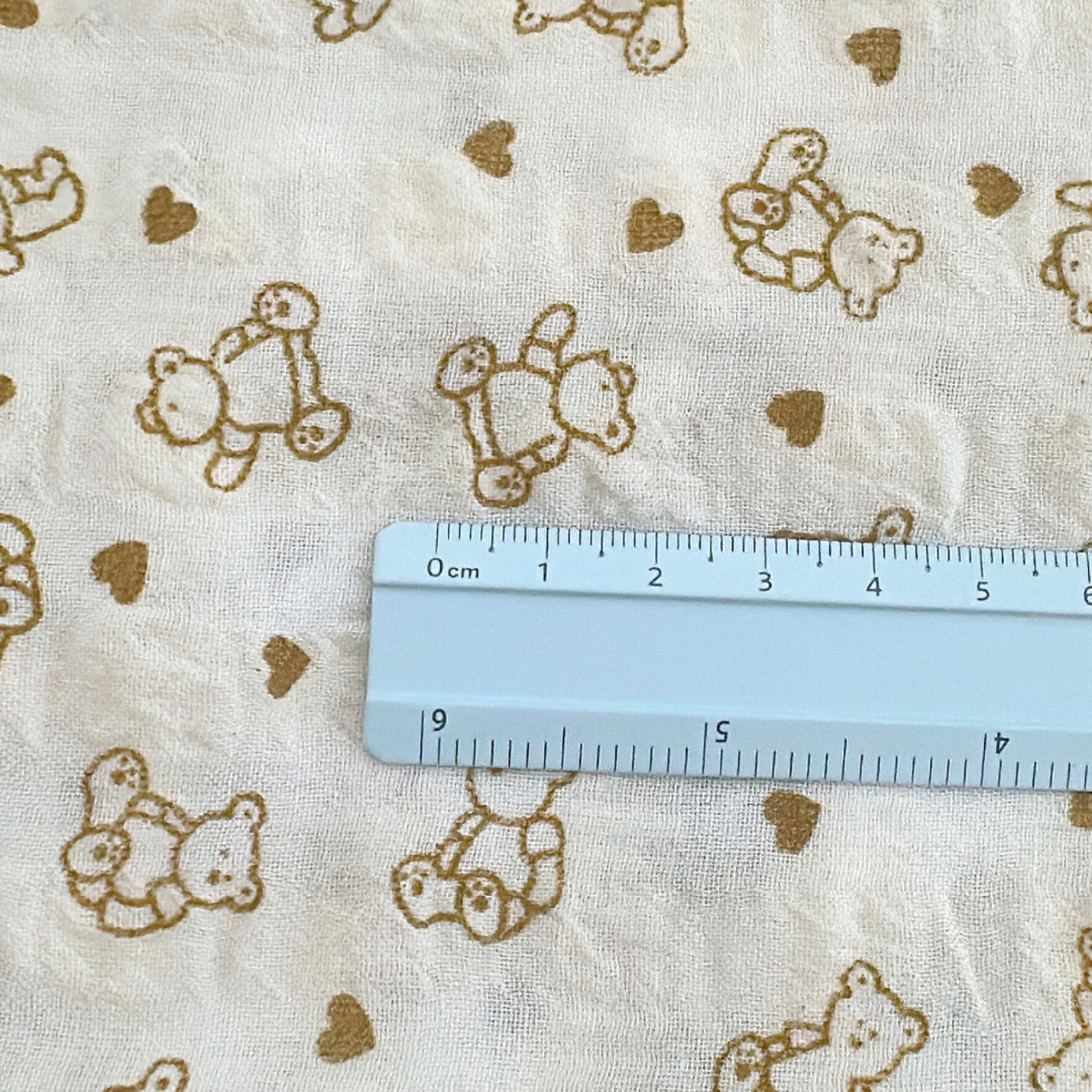 【即納】heart bear garze / くま / コットン［CO050］