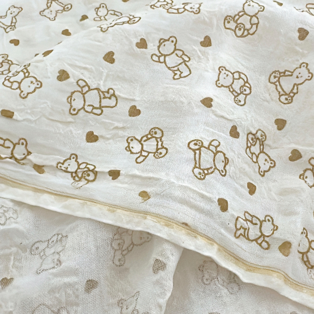 【即納】heart bear garze / くま / コットン［CO050］