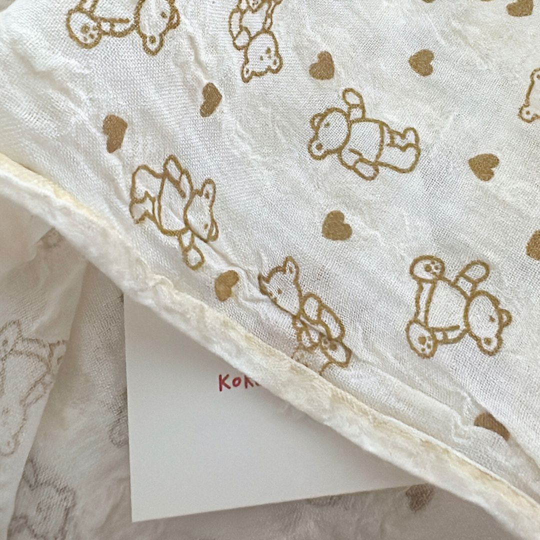 【即納】heart bear garze / くま / コットン［CO050］