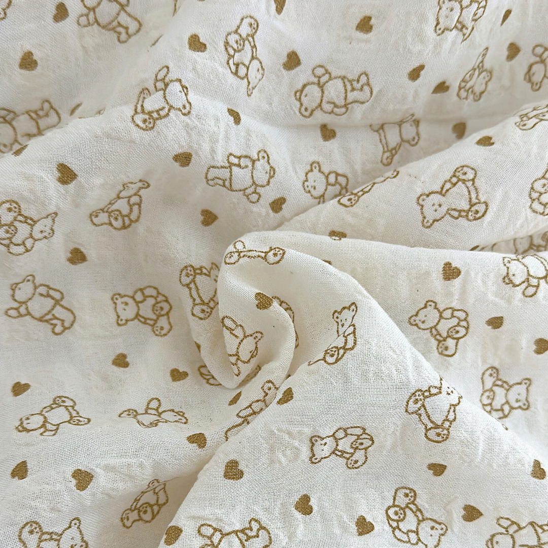 【即納】heart bear garze / くま / コットン［CO050］