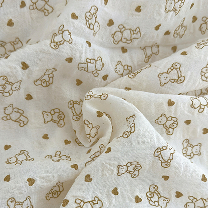 【即納】heart bear garze / くま / コットン［CO050］