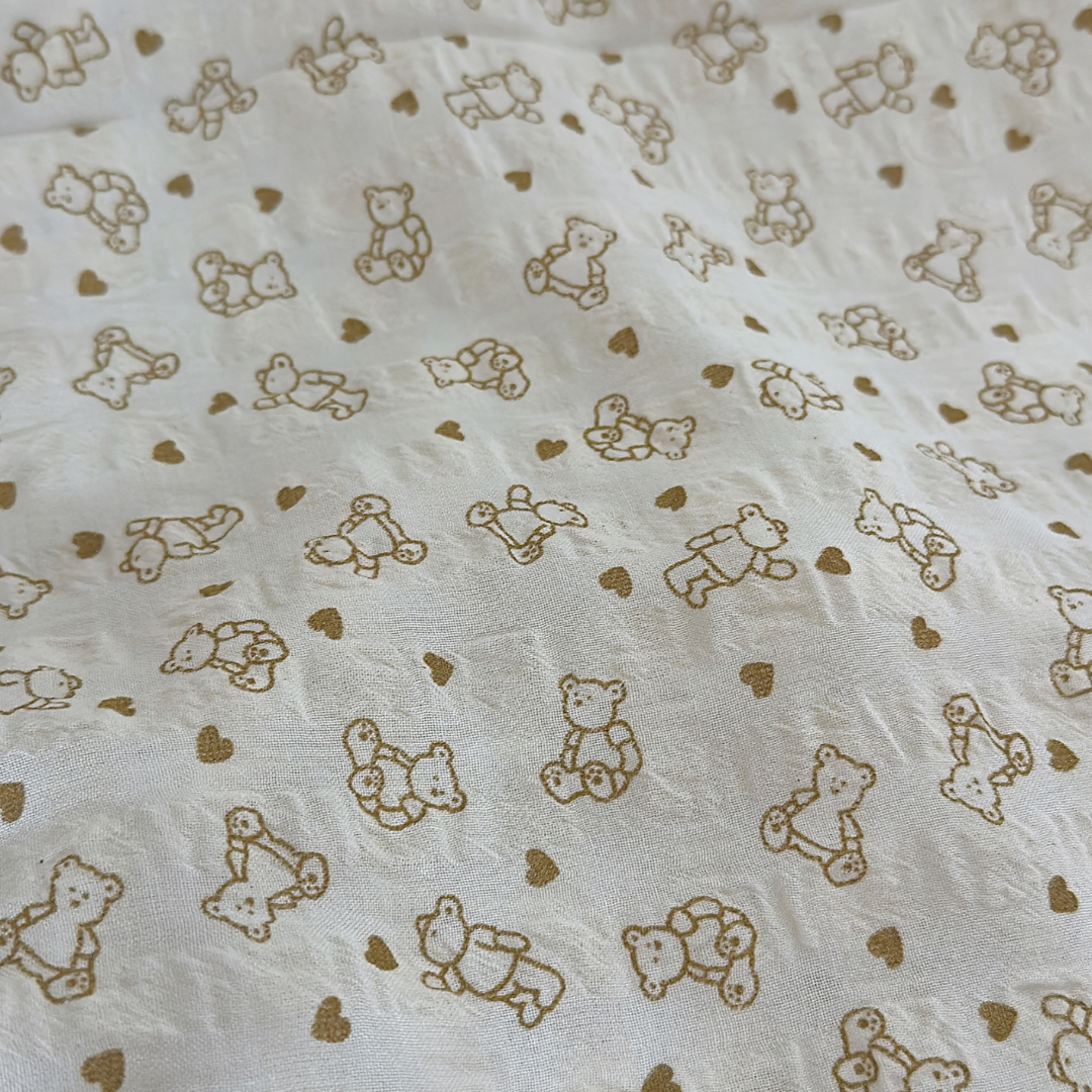 【即納】heart bear garze / くま / コットン［CO050］