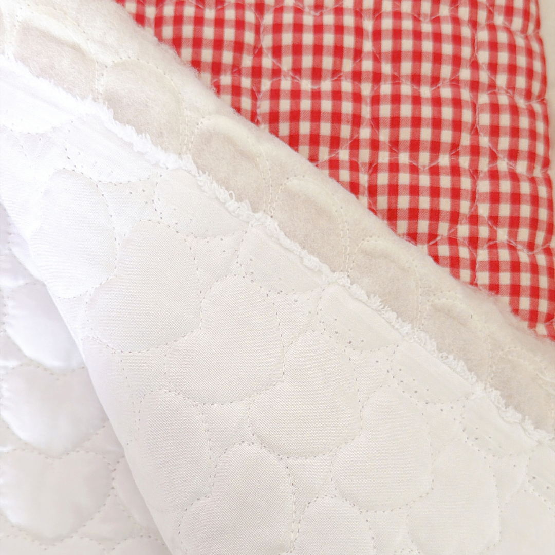 【即納 】red gingham heart quilting / チェック / ギンガム / キルティング［QU048］