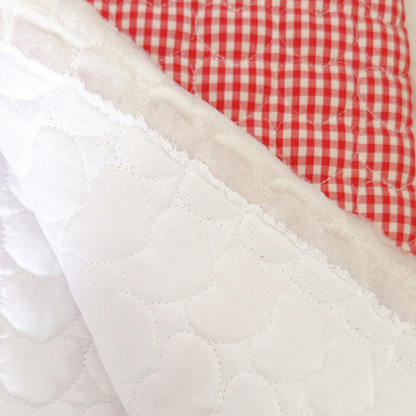 【即納 】red gingham heart quilting / チェック / ギンガム / キルティング［QU048］