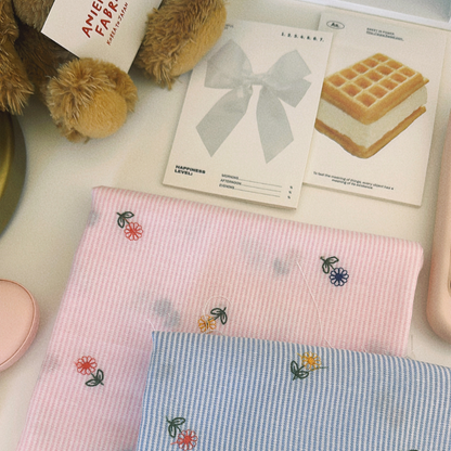 【即納】colorful flower stripe quilting / ストライプ / フラワー / キルティングあり・なし［QU018］