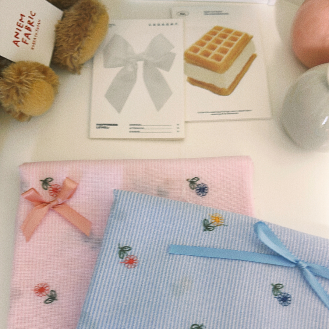 【即納】colorful flower stripe quilting / ストライプ / フラワー / キルティングあり・なし［QU018］