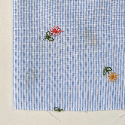 【即納】colorful flower stripe quilting / ストライプ / フラワー / キルティングあり・なし［QU018］