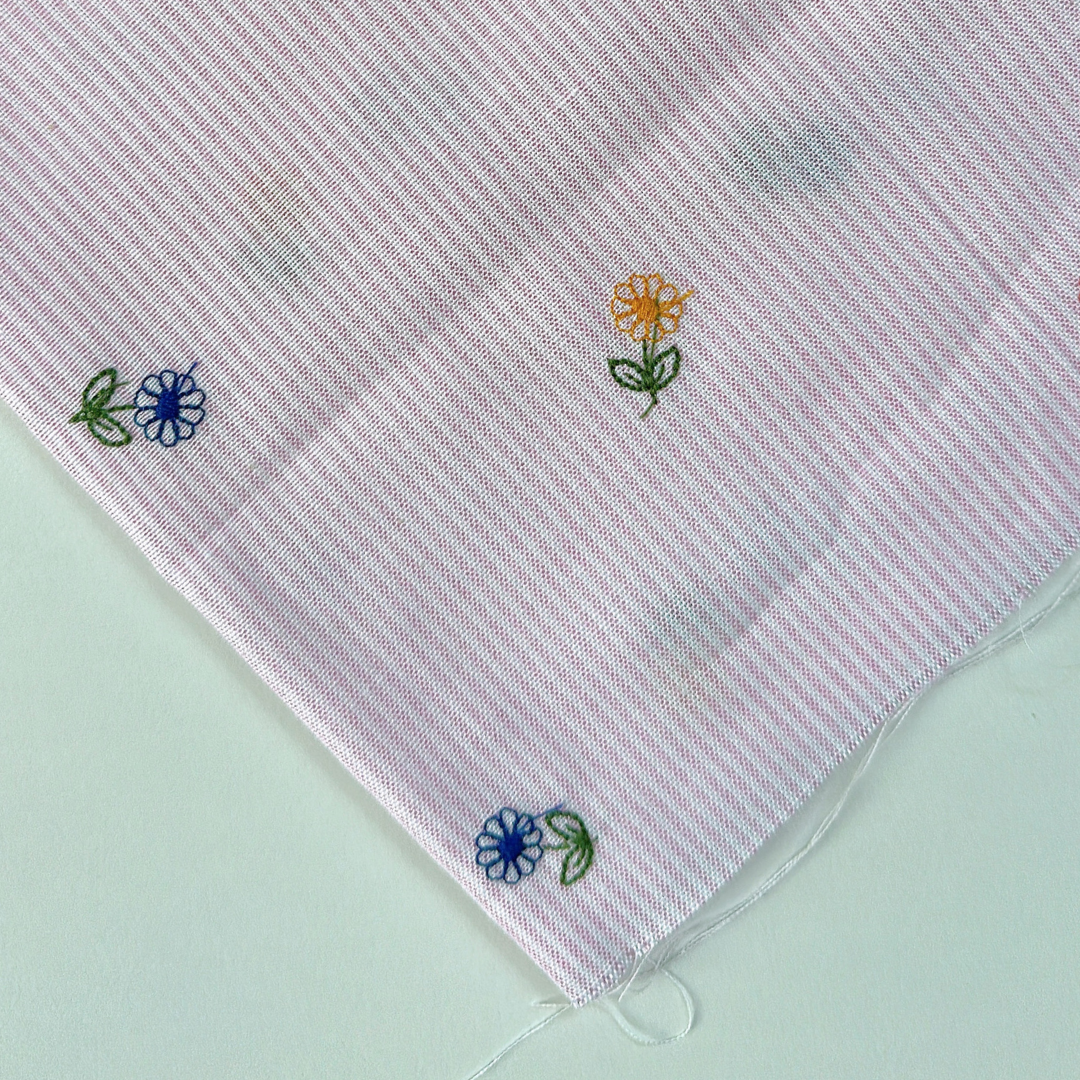 【即納】colorful flower stripe quilting / ストライプ / フラワー / キルティングあり・なし［QU018］