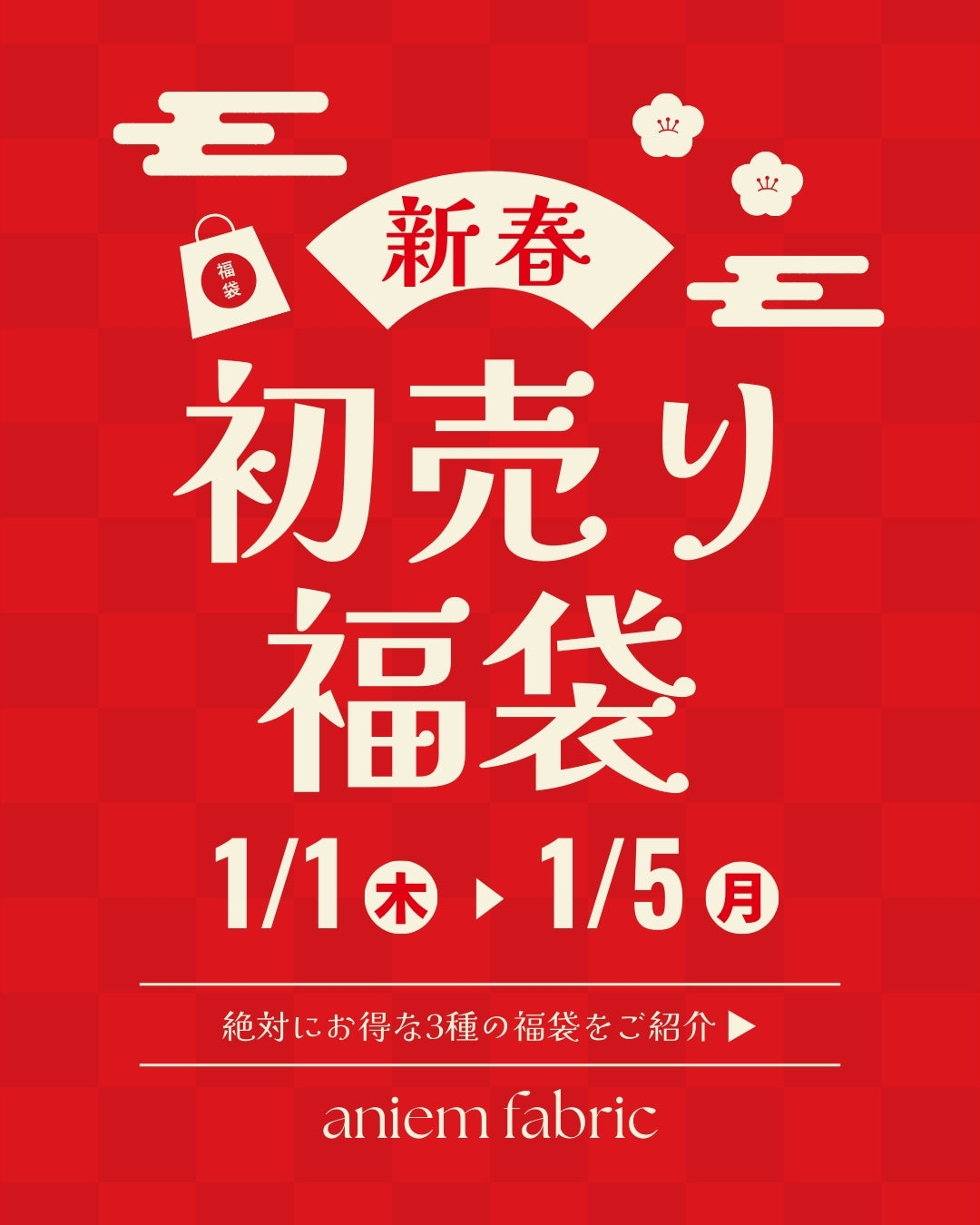 【2026年】aniem fabric福袋【数量限定】【HB001】