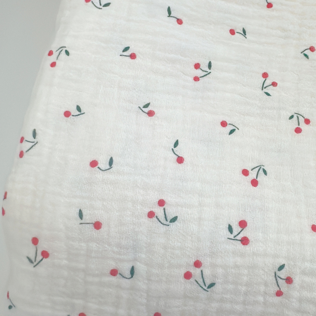 【即納】cherry double gauze / ガーゼ / チェリー / コットン［CO026］