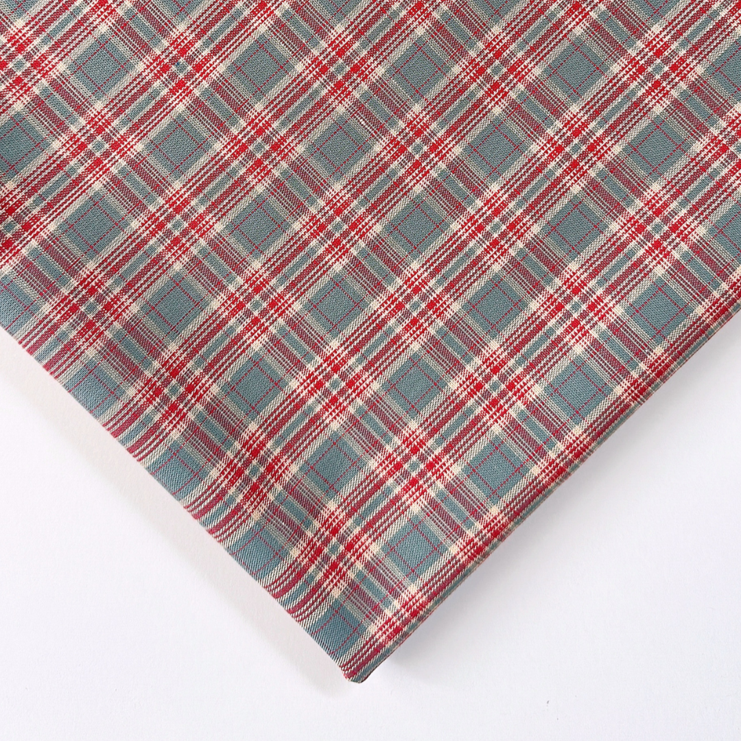 【即納】rustic mint check / コットン  / チェック［CO029］