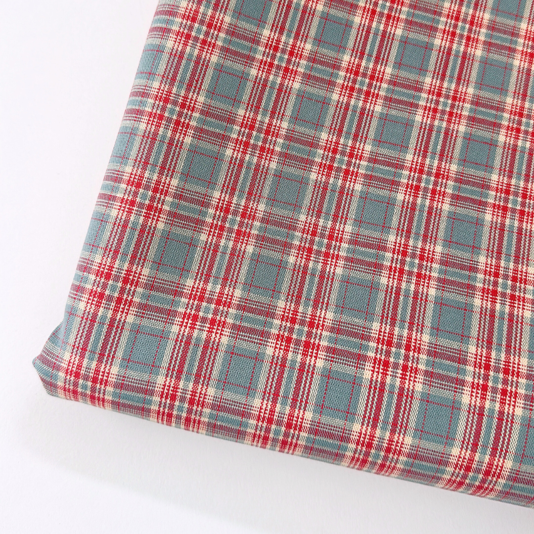 【即納】rustic mint check / コットン  / チェック［CO029］