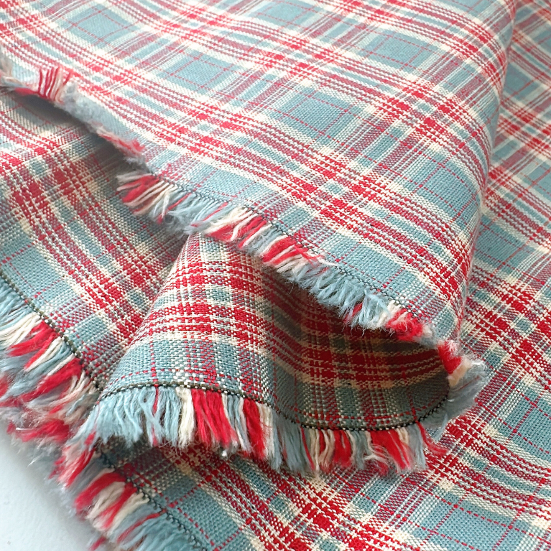 【即納】rustic mint check / コットン  / チェック［CO029］