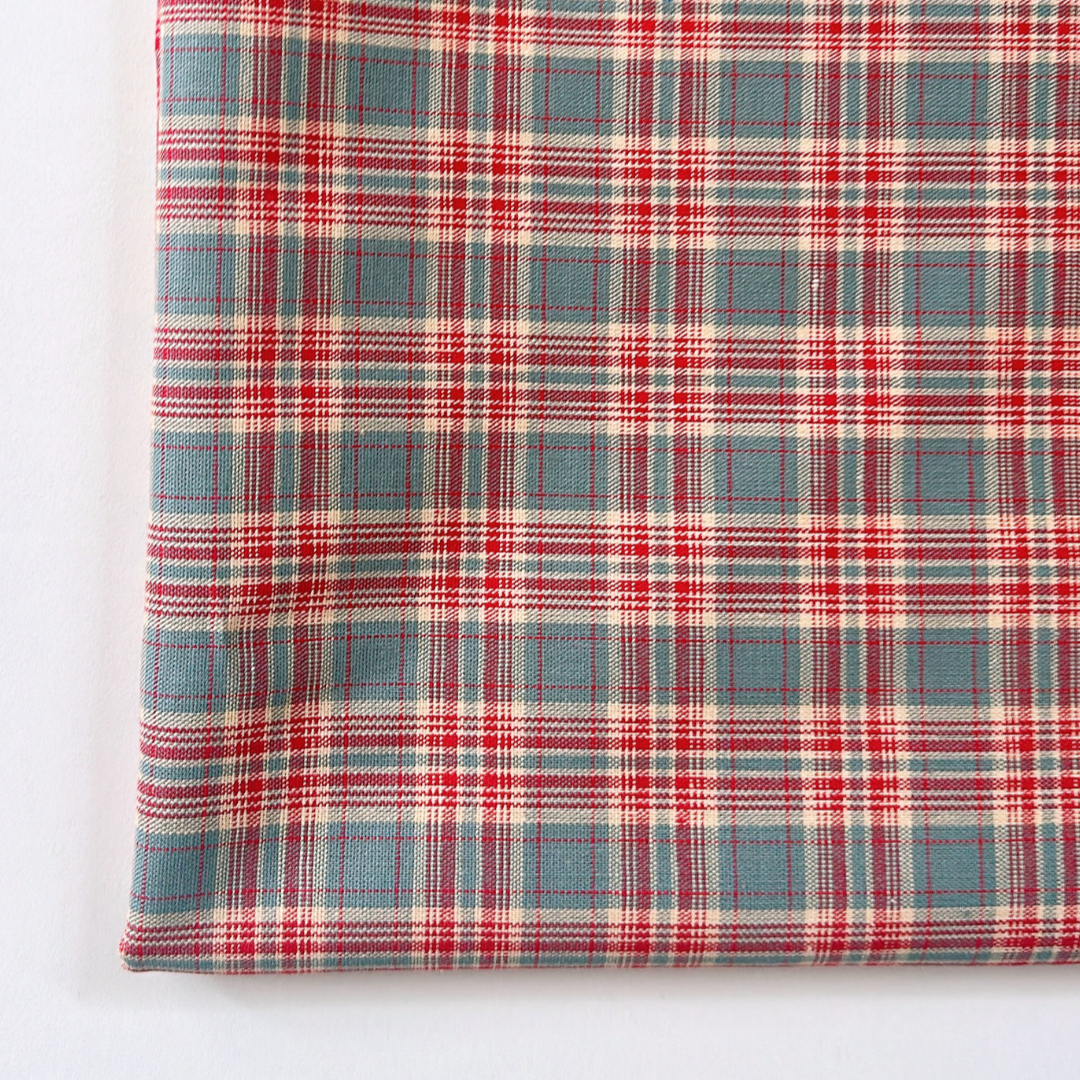 【即納】rustic mint check / コットン  / チェック［CO029］