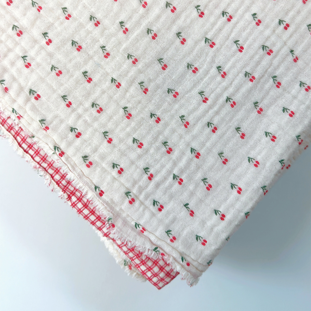 【即納】cherry twoside garze / ガーゼ / チェリー / コットン［CO019］