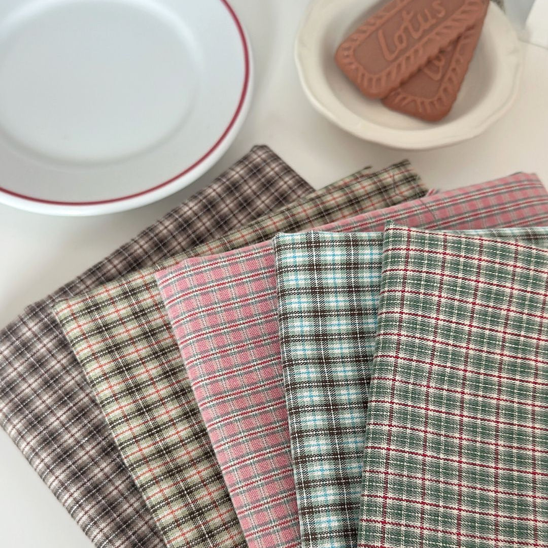 【即納新作】korea cafe check / コットン / チェック［CO058］