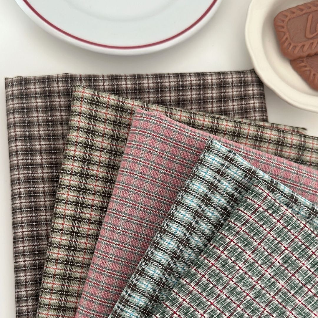 【即納新作】korea cafe check / コットン / チェック［CO058］