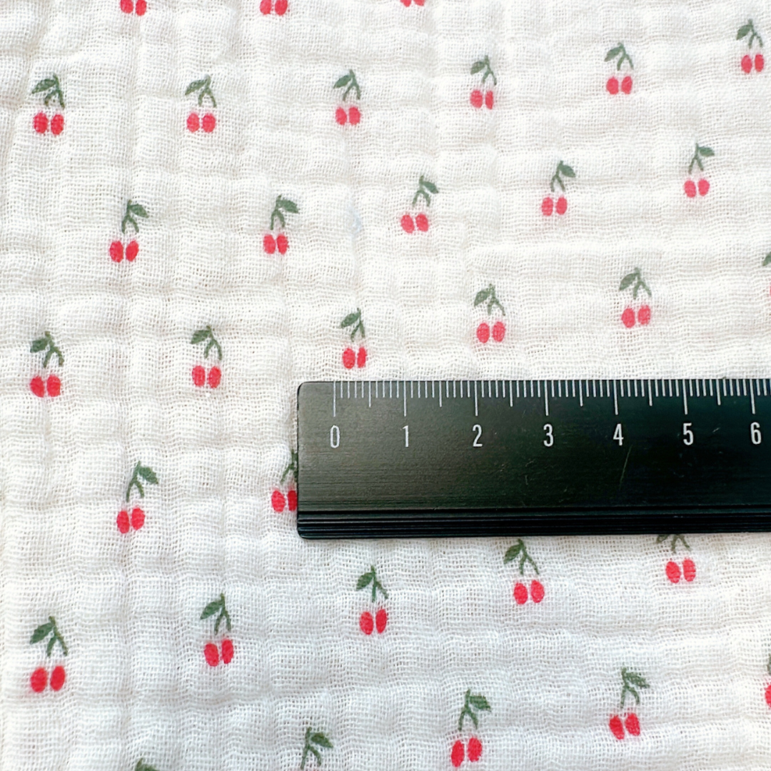 【即納】cherry twoside garze / ガーゼ / チェリー / コットン［CO019］