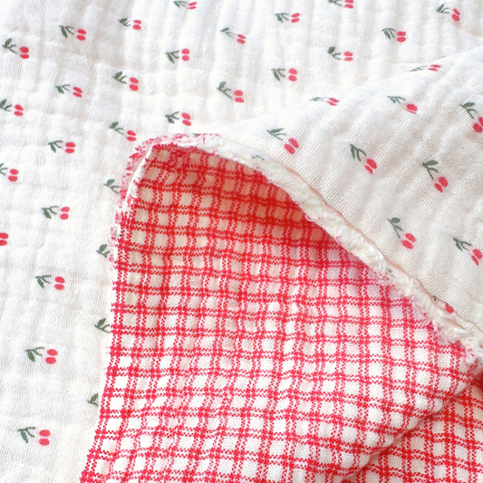 【即納】cherry twoside garze / ガーゼ / チェリー / コットン［CO019］