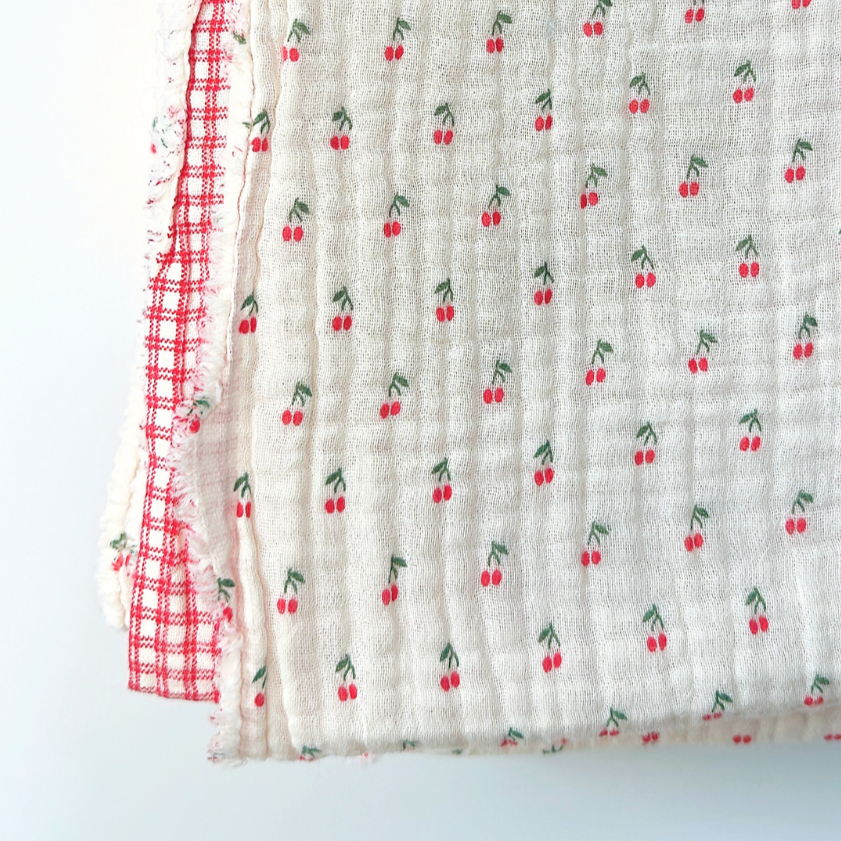 【即納】cherry twoside garze / ガーゼ / チェリー / コットン［CO019］