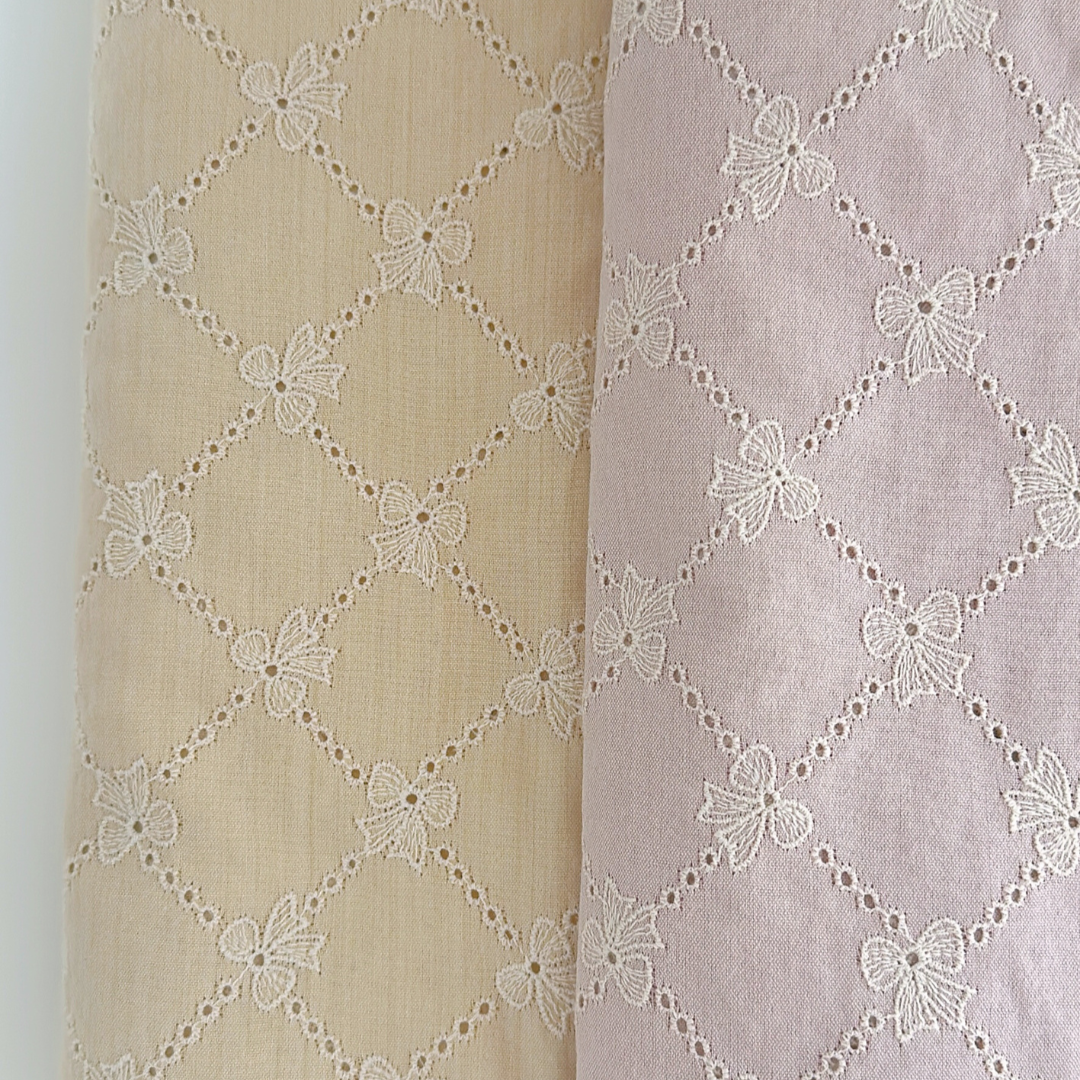 【即納】scallop lattice ribbon embroidery / 刺繍 / コットン / リボン［EM008］