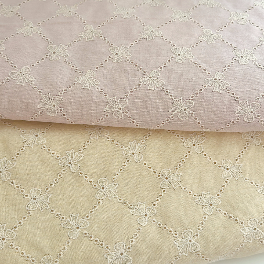 【即納】scallop lattice ribbon embroidery / 刺繍 / コットン / リボン［EM008］