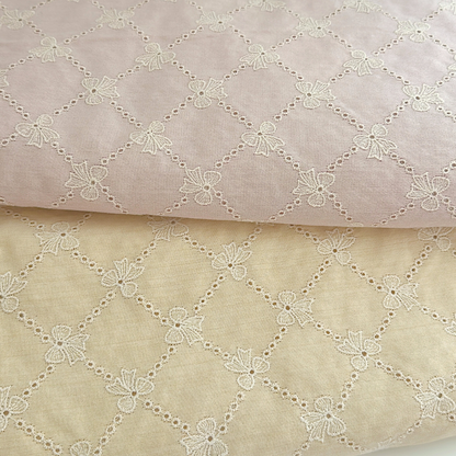 【即納】scallop lattice ribbon embroidery / 刺繍 / コットン / リボン［EM008］