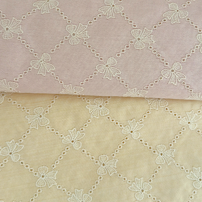 【即納】scallop lattice ribbon embroidery / 刺繍 / コットン / リボン［EM008］