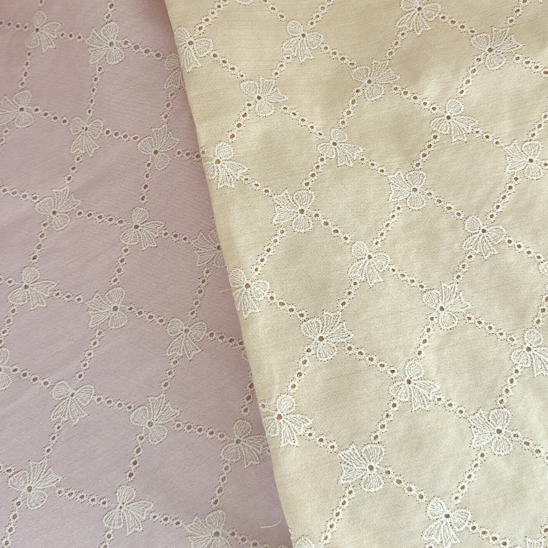 【即納】scallop lattice ribbon embroidery / 刺繍 / コットン / リボン［EM008］