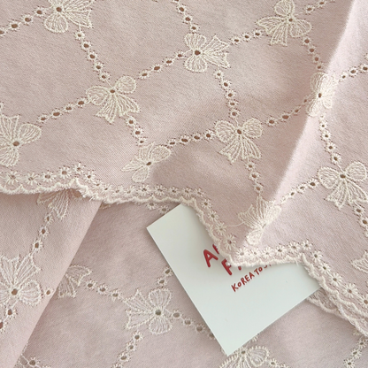 【即納】scallop lattice ribbon embroidery / 刺繍 / コットン / リボン［EM008］