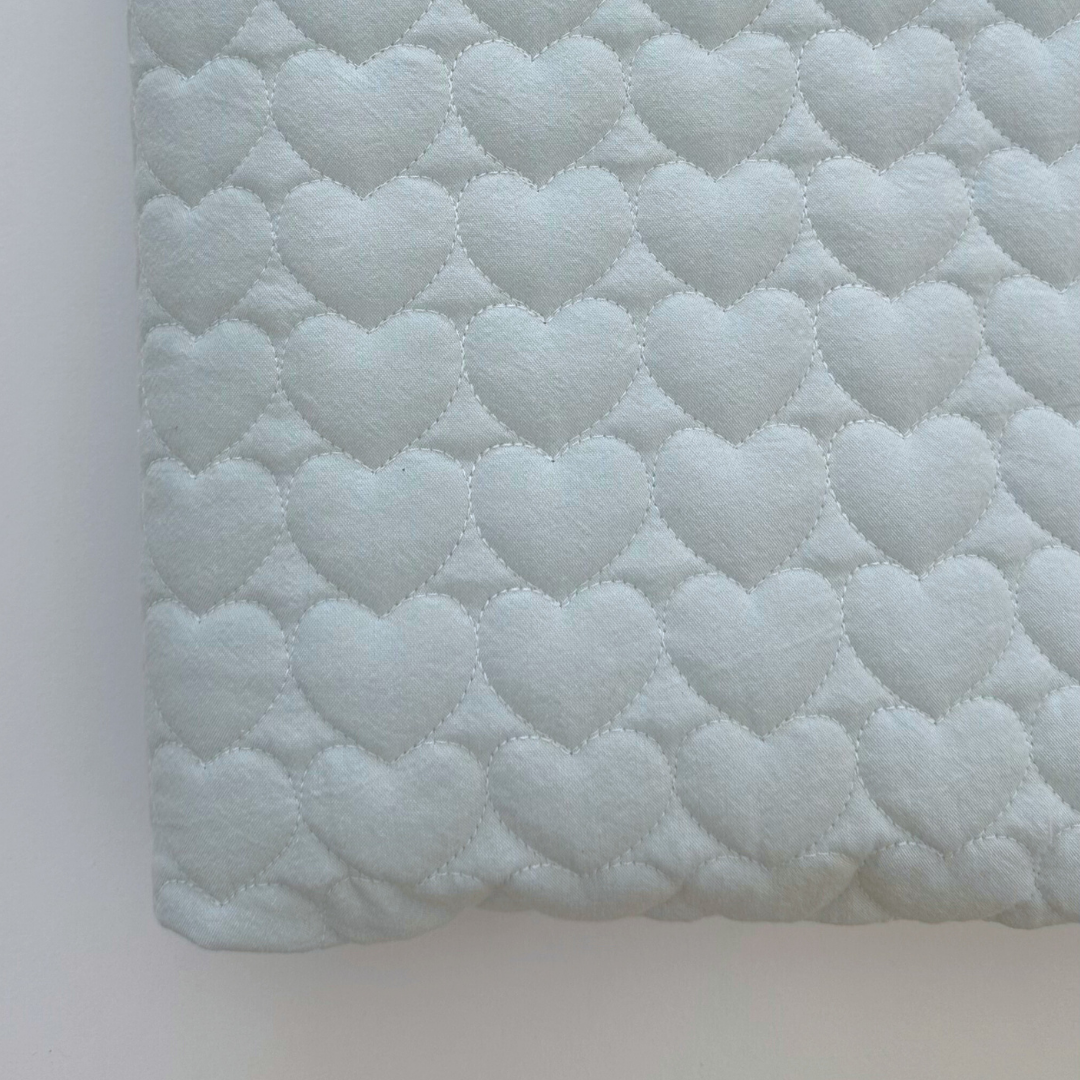 【即納】blue heart / キルティング / ハート / コットン［QU001］