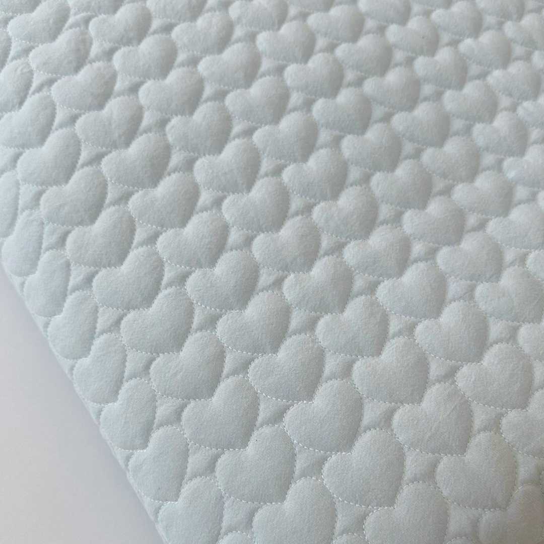 【即納】blue heart / キルティング / ハート / コットン［QU001］