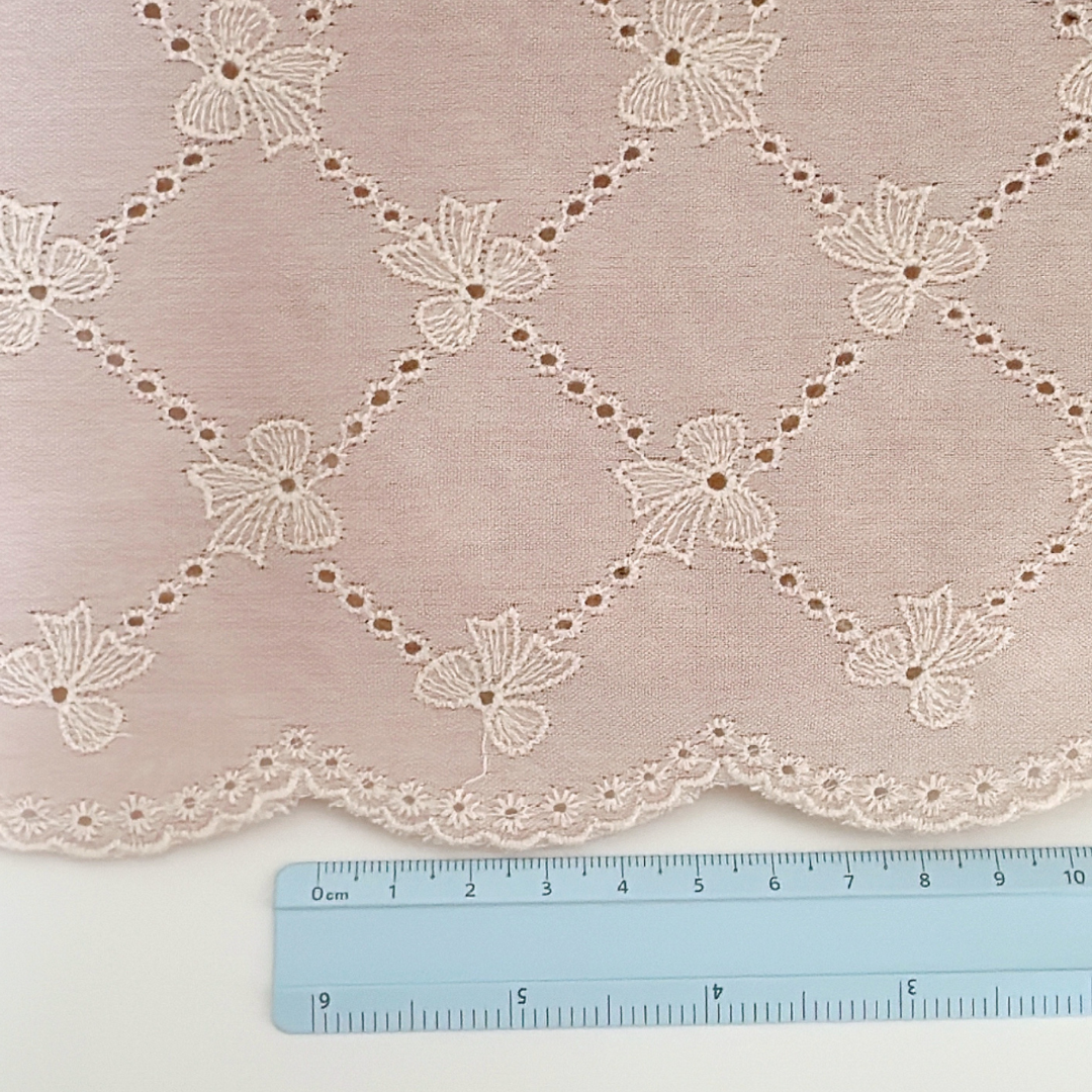 【即納】scallop lattice ribbon embroidery / 刺繍 / コットン / リボン［EM008］