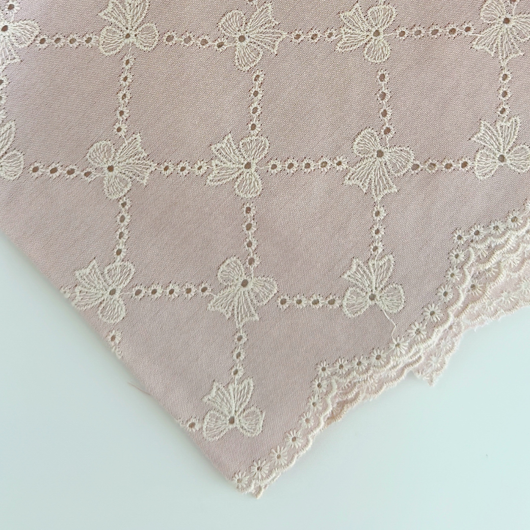 【即納】scallop lattice ribbon embroidery / 刺繍 / コットン / リボン［EM008］