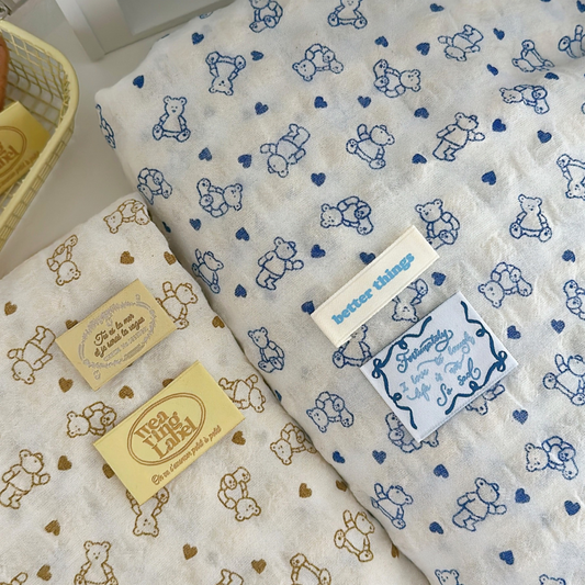 【即納】heart bear garze / くま / コットン［CO050］