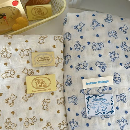 【即納】heart bear garze / くま / コットン［CO050］