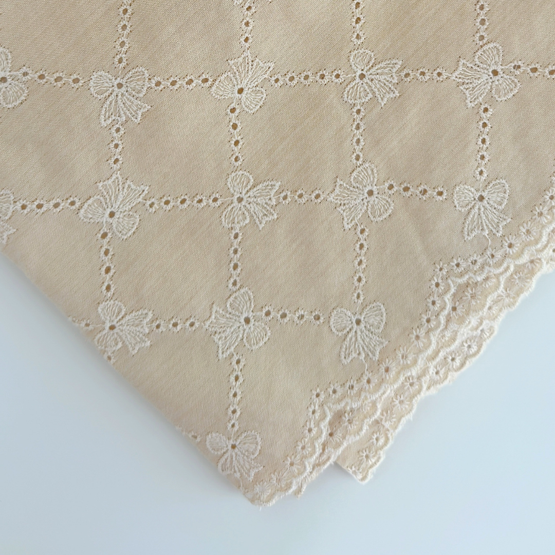 【即納】scallop lattice ribbon embroidery / 刺繍 / コットン / リボン［EM008］