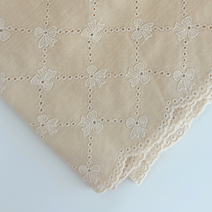 【即納】scallop lattice ribbon embroidery / 刺繍 / コットン / リボン［EM008］