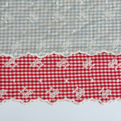 【即納】cherry check  / 刺繍 / コットン / チェック / チェリー［EM001］