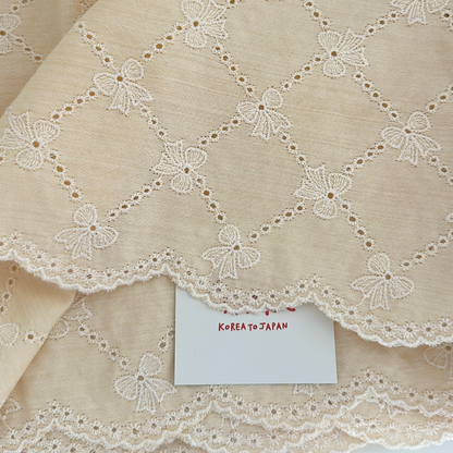 【即納】scallop lattice ribbon embroidery / 刺繍 / コットン / リボン［EM008］