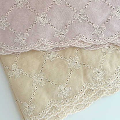 【即納】scallop lattice ribbon embroidery / 刺繍 / コットン / リボン［EM008］