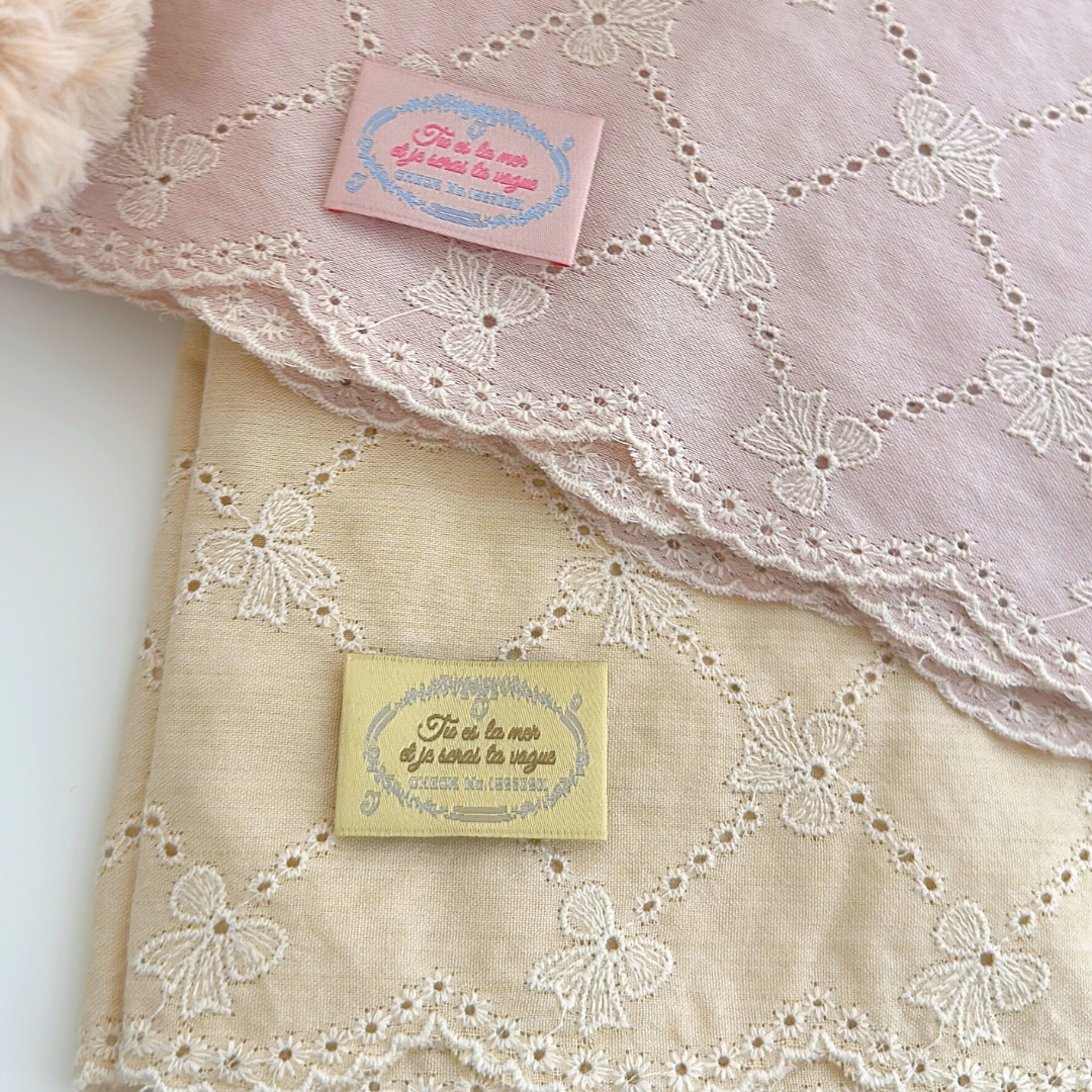 【即納】scallop lattice ribbon embroidery / 刺繍 / コットン / リボン［EM008］